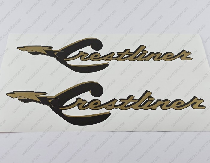 Crestliner Boat Logo Gold Decal Set of 2 x 15.25" Crestliner Boat Logo Gold Decal Set of 2 x 15.25"